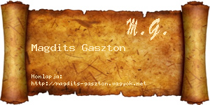 Magdits Gaszton névjegykártya